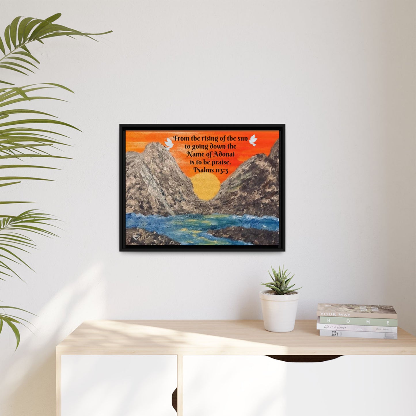 Matte Canvas, Black Frame (To The Rising Of The Sun)