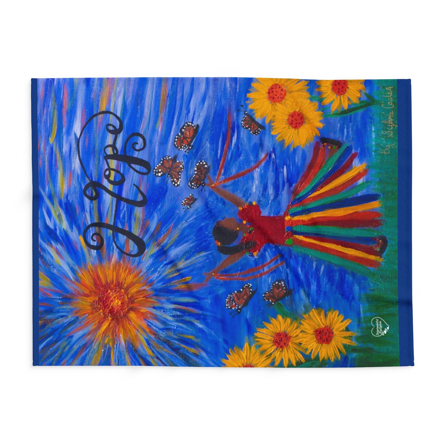 Blanket - Arctic Fleece Blanket with Dancing Sunshine and Butterflies Design